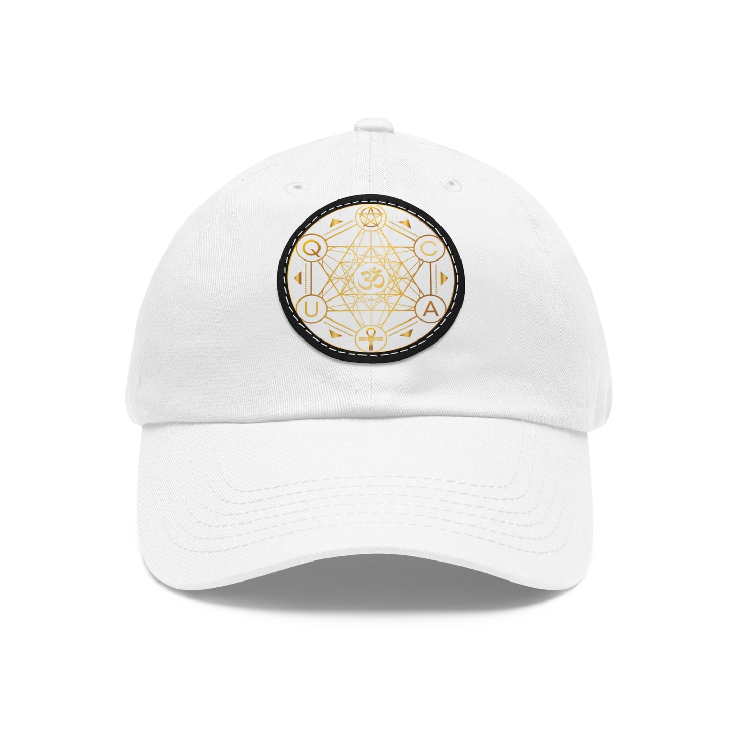 Dad Hat with Leather Patch (Round)