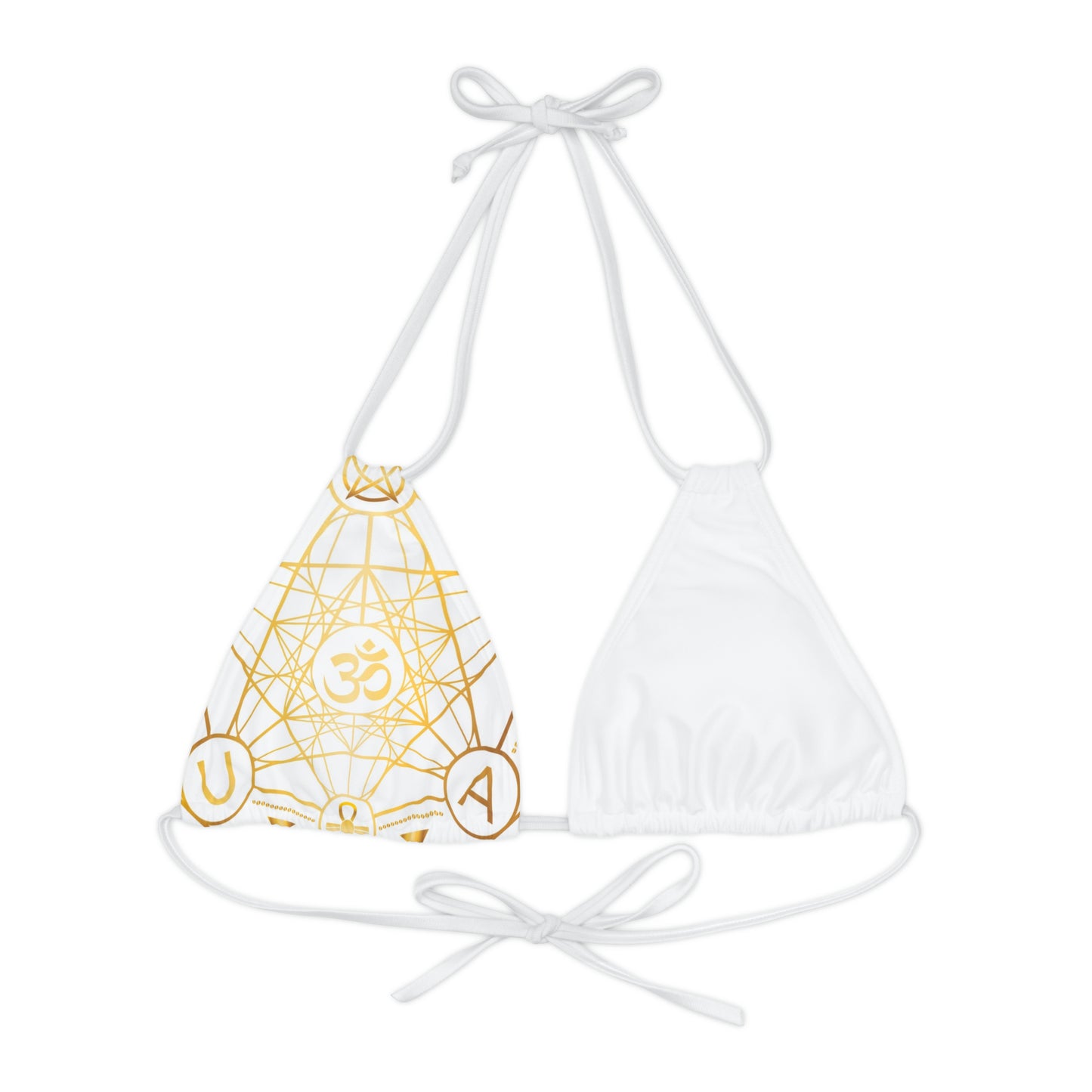 Strappy Triangle Bikini Top (AOP)